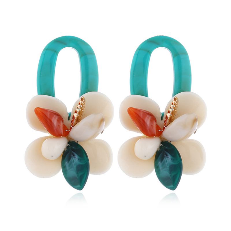 Retro Exaggerated Earrings Shell Coral Multilayer Ακρυλικό Κρεμαστό Κρίκο Δώρα Για Γυναίκες