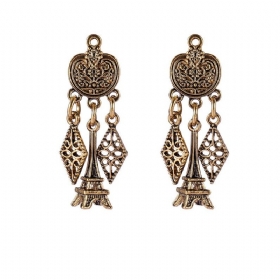 Retro Gold Tower Drop Earrings Κράμα Γεωμετρικά Σκουλαρίκια Κοσμήματα Για Γυναίκες