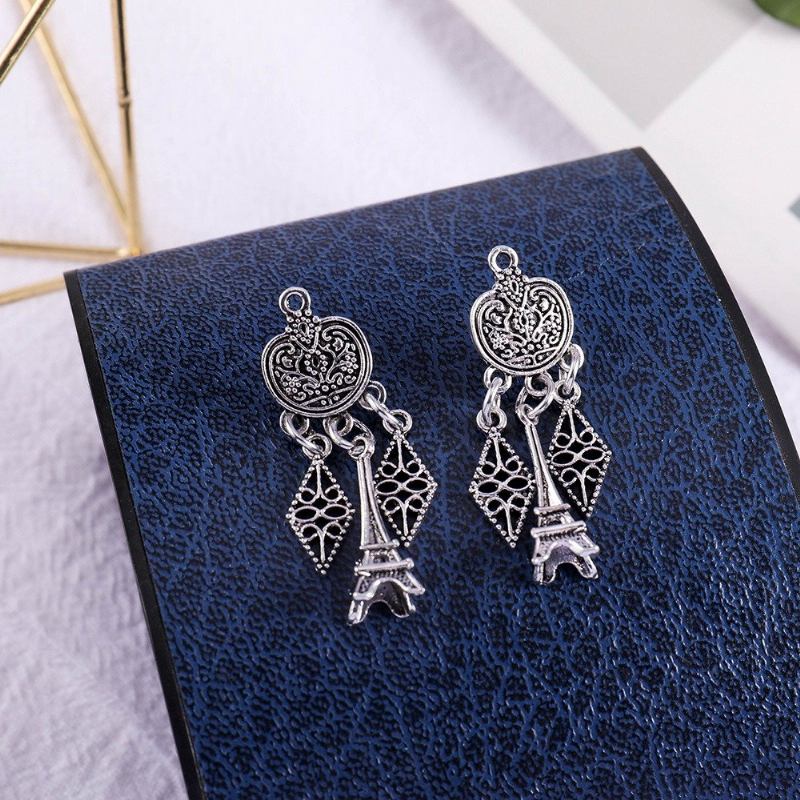 Retro Gold Tower Drop Earrings Κράμα Γεωμετρικά Σκουλαρίκια Κοσμήματα Για Γυναίκες