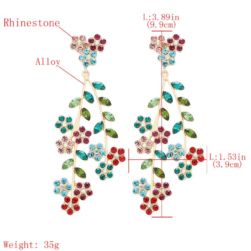 Σκουλαρίκια Από Κράμα Rhinestone Flower Branch Για Γυναίκες