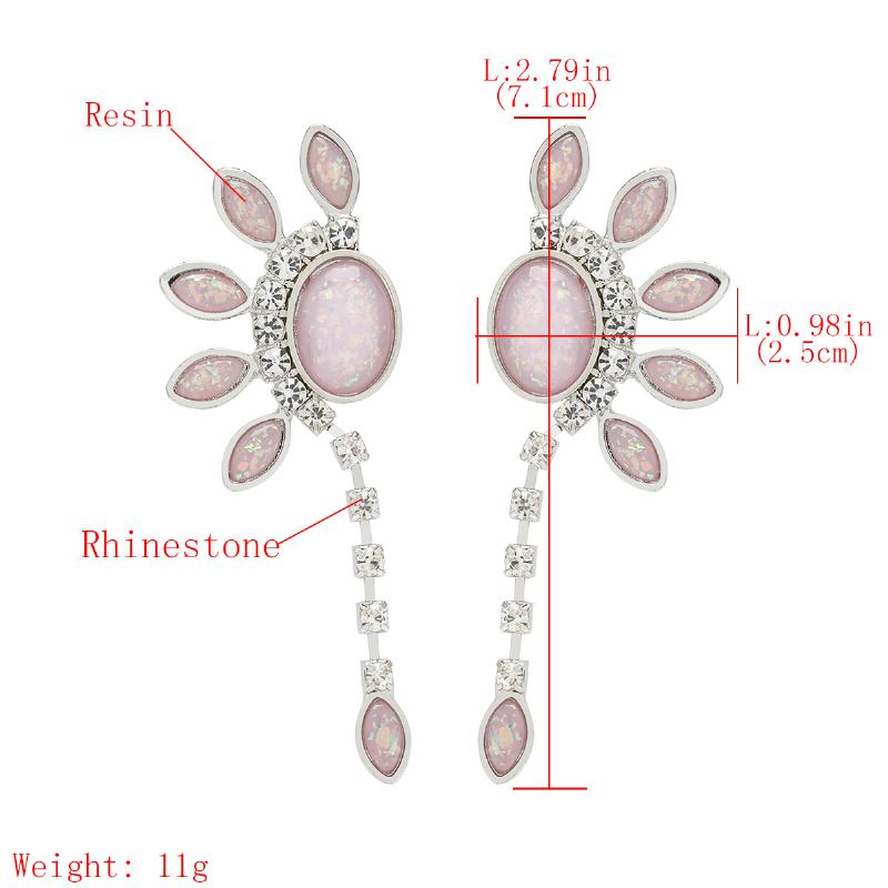 Σκουλαρίκια Από Κράμα Ρητίνης Flower Rhinestone Water Drop Dangle