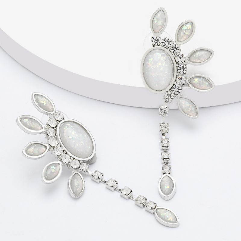 Σκουλαρίκια Από Κράμα Ρητίνης Flower Rhinestone Water Drop Dangle