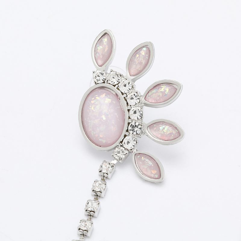 Σκουλαρίκια Από Κράμα Ρητίνης Flower Rhinestone Water Drop Dangle