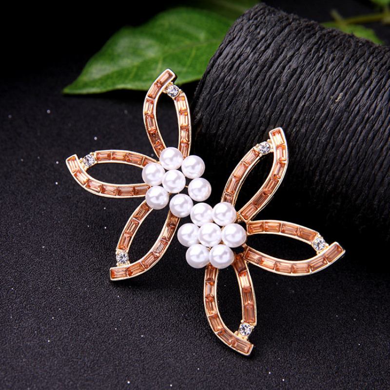 Sweet Crystal Flower Pearl Earrings Leaves Big Stud Γυναικεία Κοσμήματα Για Πάρτι