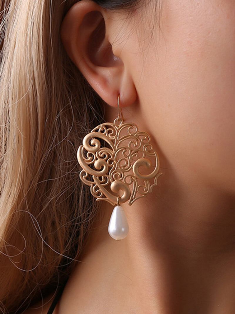 Vintage Ear Drop Earrings Hollow Irregular Water Preals Κρεμαστό Dangle Ethnic Κοσμήματα Για Γυναίκες