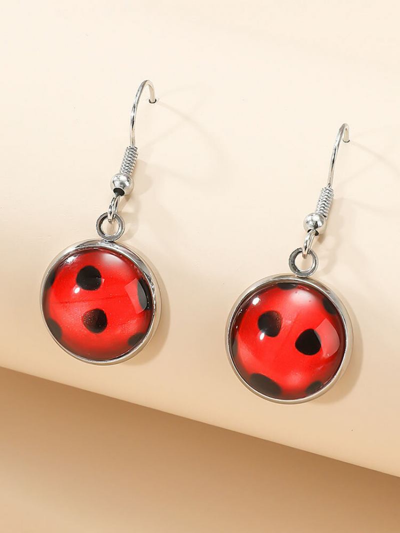 Vintage Sweet Alloy Seven Star Ladybug Σκουλαρίκια