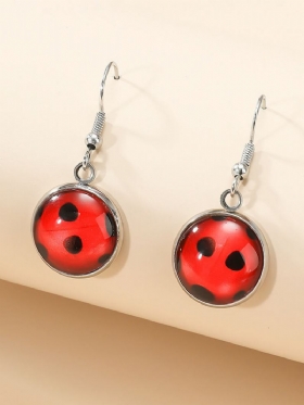 Vintage Sweet Alloy Seven Star Ladybug Σκουλαρίκια