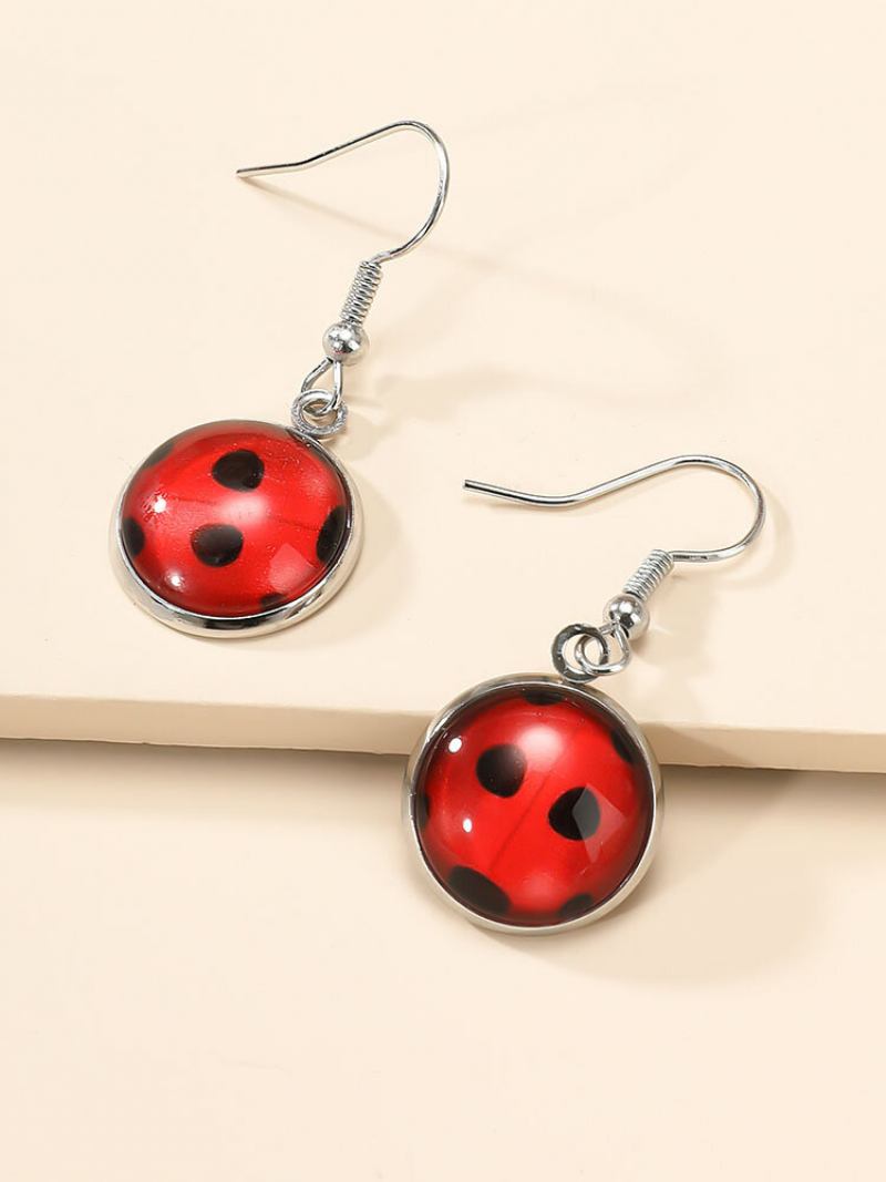 Vintage Sweet Alloy Seven Star Ladybug Σκουλαρίκια