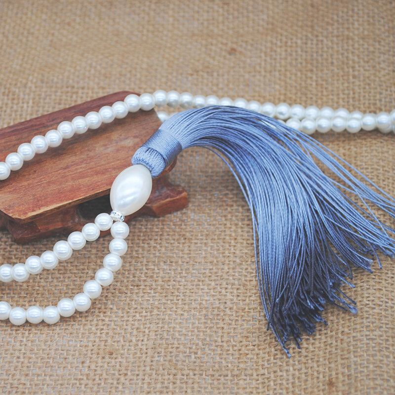 10 Χρώματα Bohemian Pearl Beaded Κολιέ Rhinestone Tassel Κρεμαστό Αλυσίδα Πουλόβερ