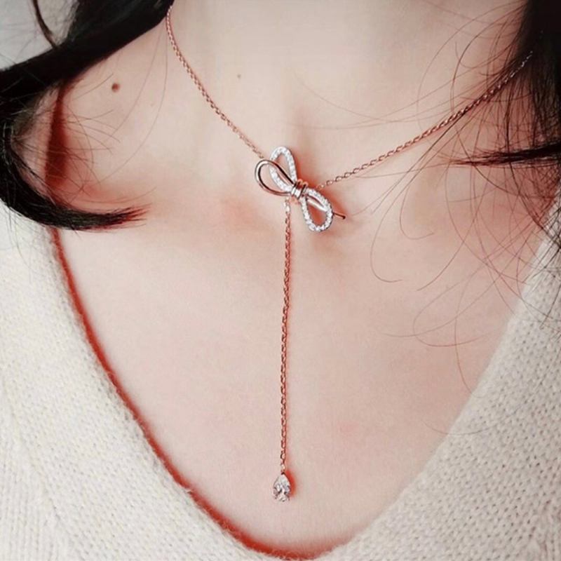 Bow Knot Dainty Choker Χρυσά Κολιέ Γυναικεία Κοσμήματα Δώρο Μόδα Αλυσίδα Με Τεχνητό Διαμάντι Κομψό & Όμορφο Για Επέτειο Γενεθλίων