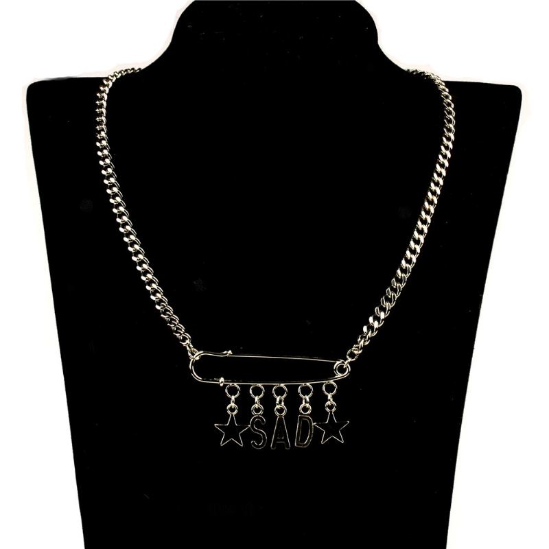 Harajuku Style Ins Hip-hop Ιδιοσυγκρασία Pin Letter Κολιέ Personality Star Clavicle Chain Trendy Για Άνδρες Και Γυναίκες