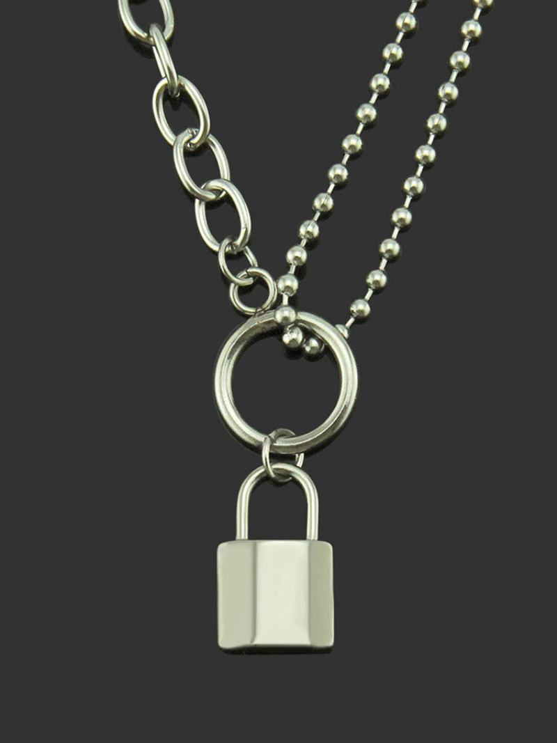 Hip Hop Titanium Steel Cross Chain Lock Κρεμαστό Rock Trend Κολιέ