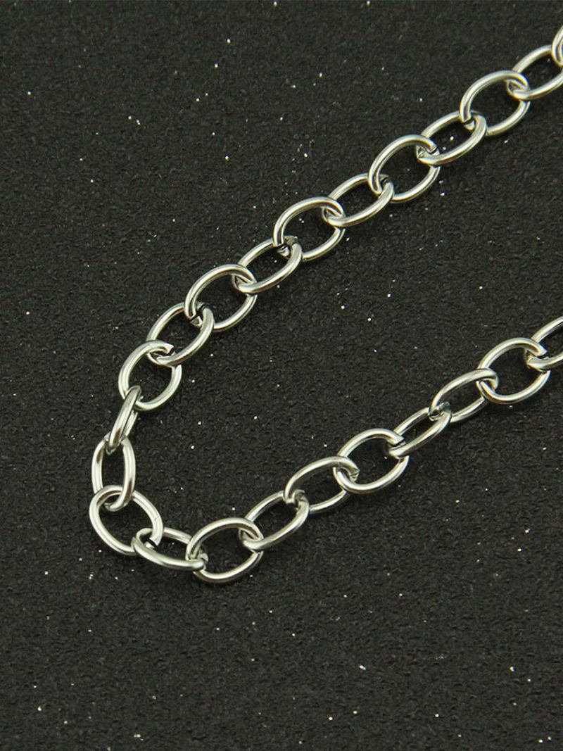 Hip Hop Titanium Steel Cross Chain Lock Κρεμαστό Rock Trend Κολιέ