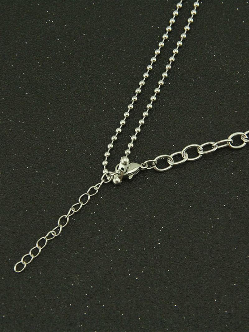 Hip Hop Titanium Steel Cross Chain Lock Κρεμαστό Rock Trend Κολιέ