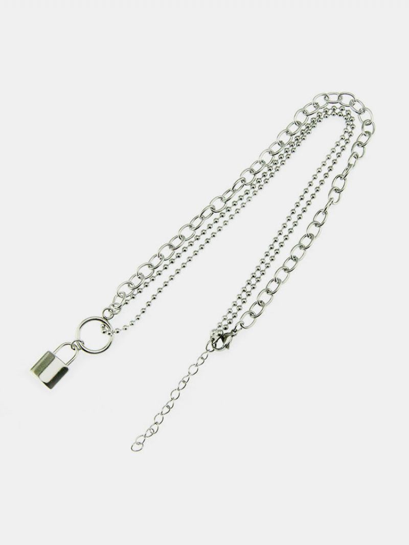 Hip Hop Titanium Steel Cross Chain Lock Κρεμαστό Rock Trend Κολιέ