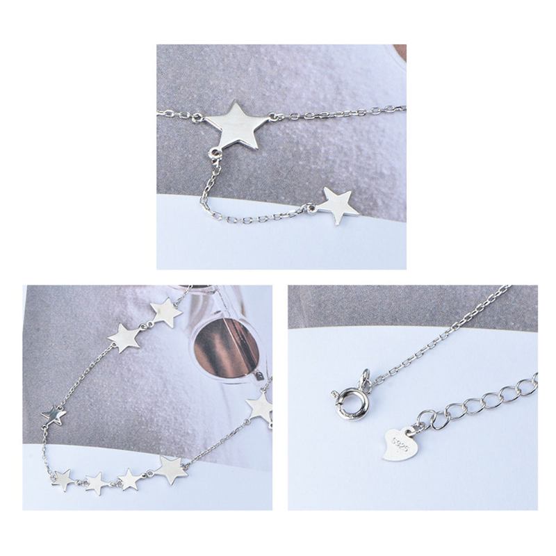 Κολιέ Lucky Star Choker Γνήσια Στολίδια Με Ασημένιο Αστέρι S925 Για Γυναίκες Κορίτσια