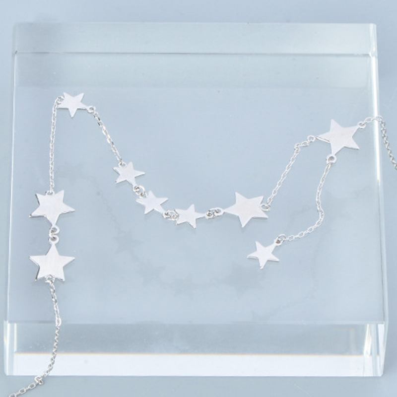 Κολιέ Lucky Star Choker Γνήσια Στολίδια Με Ασημένιο Αστέρι S925 Για Γυναίκες Κορίτσια