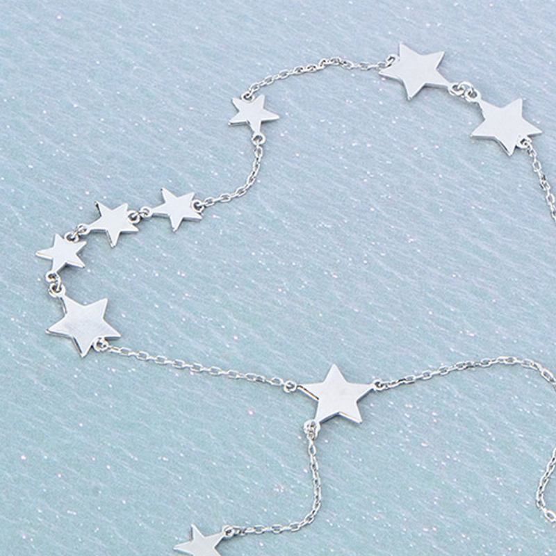 Κολιέ Lucky Star Choker Γνήσια Στολίδια Με Ασημένιο Αστέρι S925 Για Γυναίκες Κορίτσια