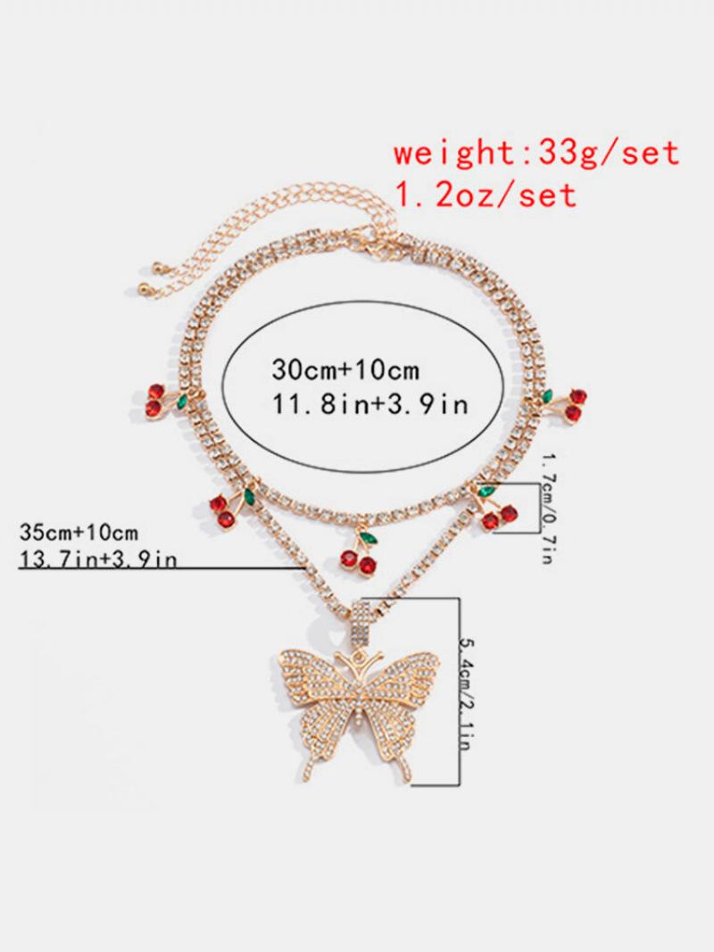 Κολιέ Με Πεταλούδα Από Κράμα Wind Claw Cherry Ins Diamond Butterfly