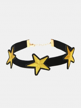 Κολιέ Punk Choker Με Κολάρο Star Flannel