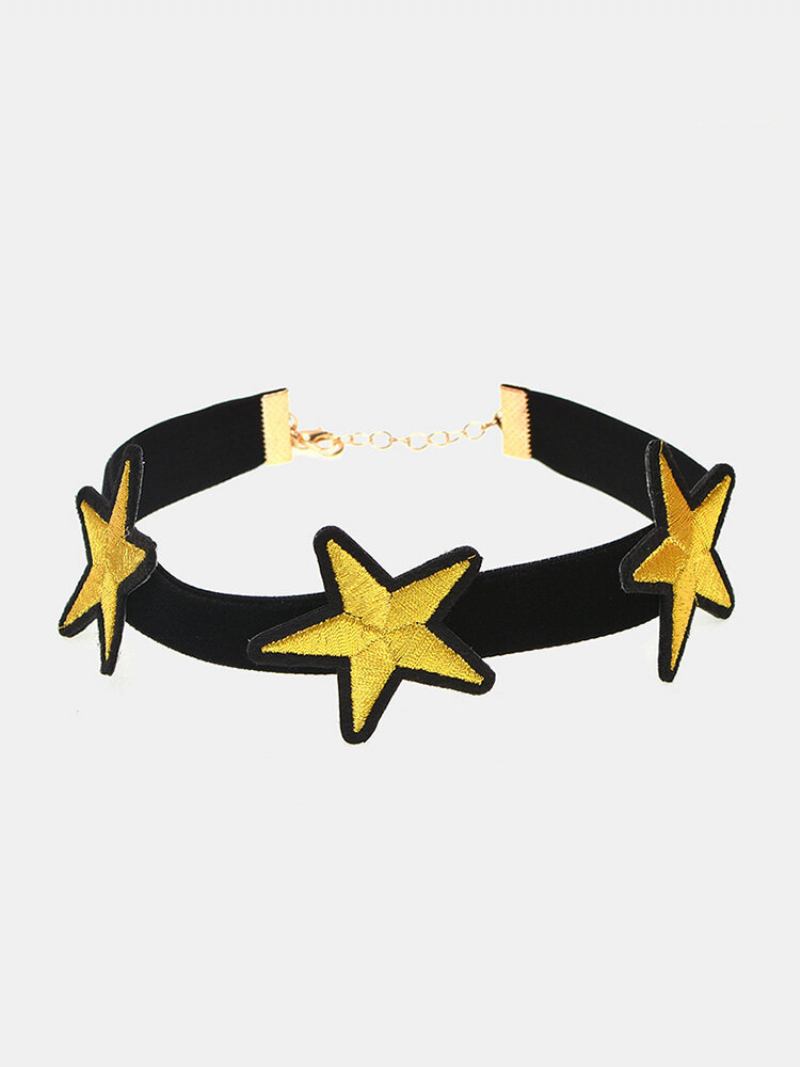 Κολιέ Punk Choker Με Κολάρο Star Flannel