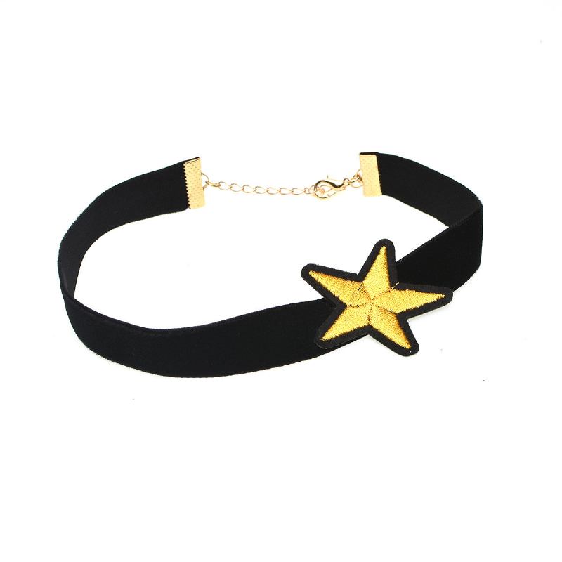 Κολιέ Punk Choker Με Κολάρο Star Flannel