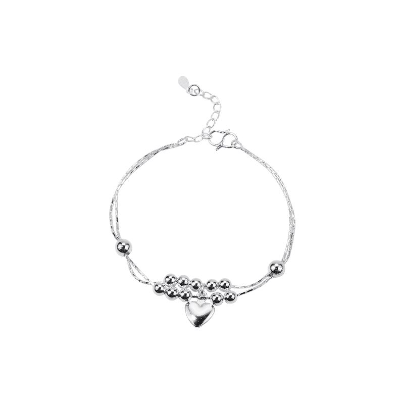 Peach Blossom Love Mini Heart Anklet Ασημένιο Βραχιόλι Για Κορίτσια Κοσμήματα