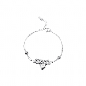 Peach Blossom Love Mini Heart Anklet Ασημένιο Βραχιόλι Για Κορίτσια Κοσμήματα