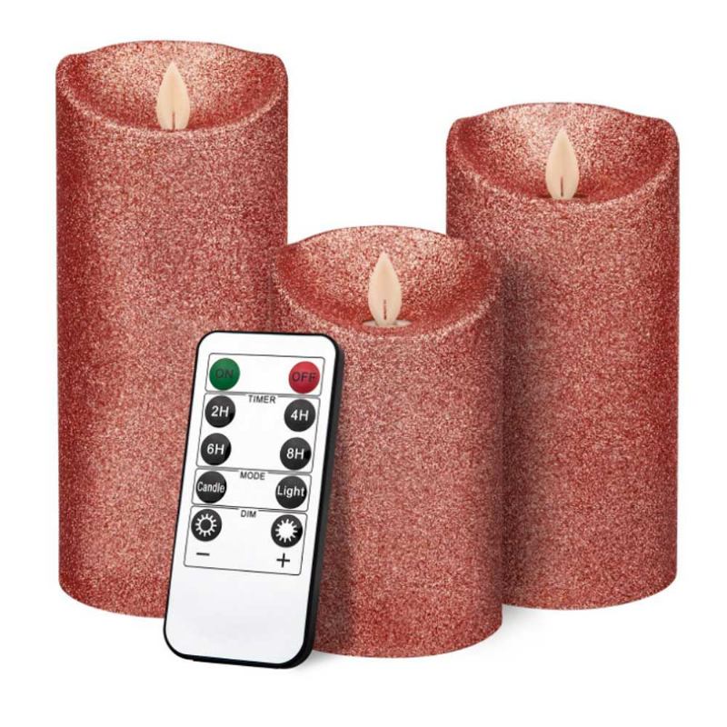 3 Τεμάχια Led Candle Light Suit Rose Golden Simulation Flame Smokeless Ηλεκτρικά Φώτα Κεριών Με Τηλεχειριστήριο Ρυθμιζόμενο Αυτόματο Χρονοδιακόπτη