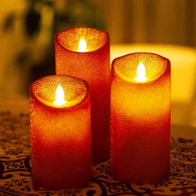 3 Τεμάχια Led Candle Light Suit Rose Golden Simulation Flame Smokeless Ηλεκτρικά Φώτα Κεριών Με Τηλεχειριστήριο Ρυθμιζόμενο Αυτόματο Χρονοδιακόπτη