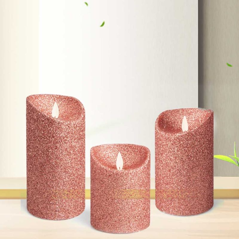 3 Τεμάχια Led Candle Light Suit Rose Golden Simulation Flame Smokeless Ηλεκτρικά Φώτα Κεριών Με Τηλεχειριστήριο Ρυθμιζόμενο Αυτόματο Χρονοδιακόπτη