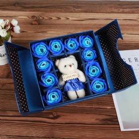 Bear Soap Flower Folio Gift Box Tanabata Δώρο Για Την Ημέρα Του Αγίου Βαλεντίνου Creative Christmas Small Simulation Rose