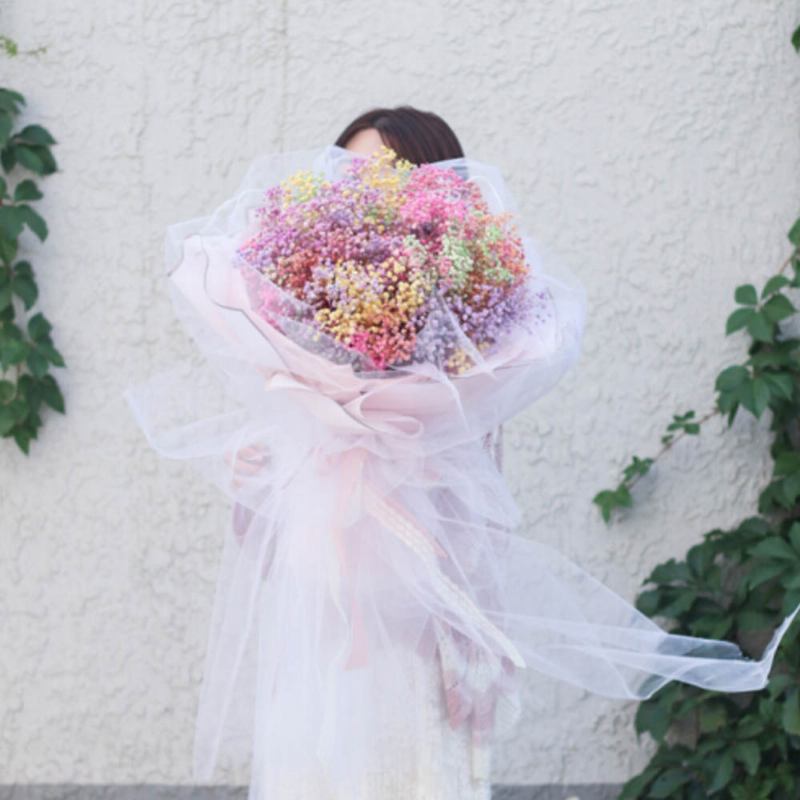 Doroch Conserved Flower With Book Box Gift For Valentines’ Day Dry Bouquet Baby’s-breath