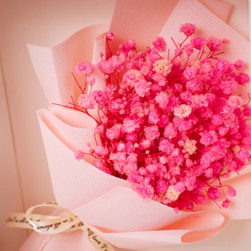 Doroch Conserved Flower With Book Box Gift For Valentines’ Day Dry Bouquet Baby’s-breath