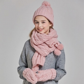 Γάντια Κασκόλ Και Καπέλα Για Γυναίκες Κατά Του Κρύου Χριστουγεννιάτικο Δώρο Με Προσθήκη Μαλλί Παχύ Κορεατικού Στυλ Υπέροχο Για Ζεστασιά
