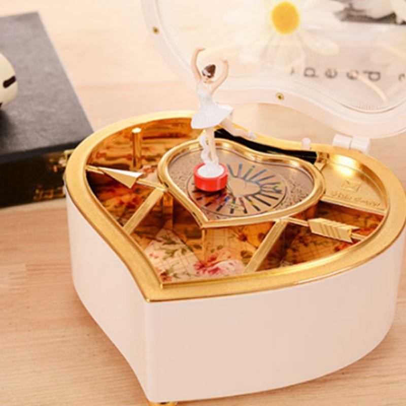 Heart Shape Music Box Πλαστικό Περιστρεφόμενο Μουσικό Κουτί Για Κορίτσια Δώρο Για Την Ημέρα Του Αγίου Βαλεντίνου Χριστούγεννα Πρωτοχρονιά