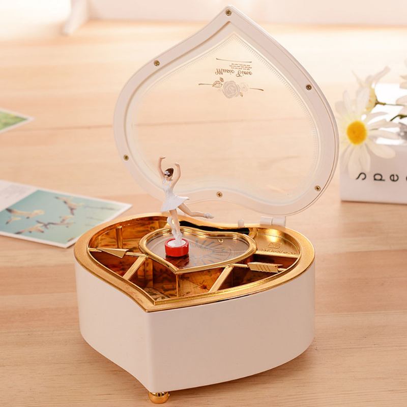 Heart Shape Music Box Πλαστικό Περιστρεφόμενο Μουσικό Κουτί Για Κορίτσια Δώρο Για Την Ημέρα Του Αγίου Βαλεντίνου Χριστούγεννα Πρωτοχρονιά