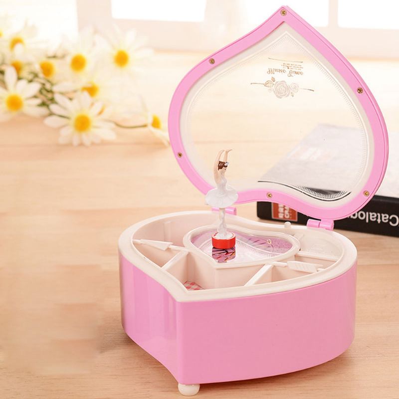 Heart Shape Music Box Πλαστικό Περιστρεφόμενο Μουσικό Κουτί Για Κορίτσια Δώρο Για Την Ημέρα Του Αγίου Βαλεντίνου Χριστούγεννα Πρωτοχρονιά