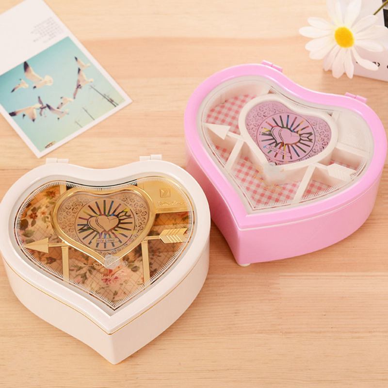 Heart Shape Music Box Πλαστικό Περιστρεφόμενο Μουσικό Κουτί Για Κορίτσια Δώρο Για Την Ημέρα Του Αγίου Βαλεντίνου Χριστούγεννα Πρωτοχρονιά