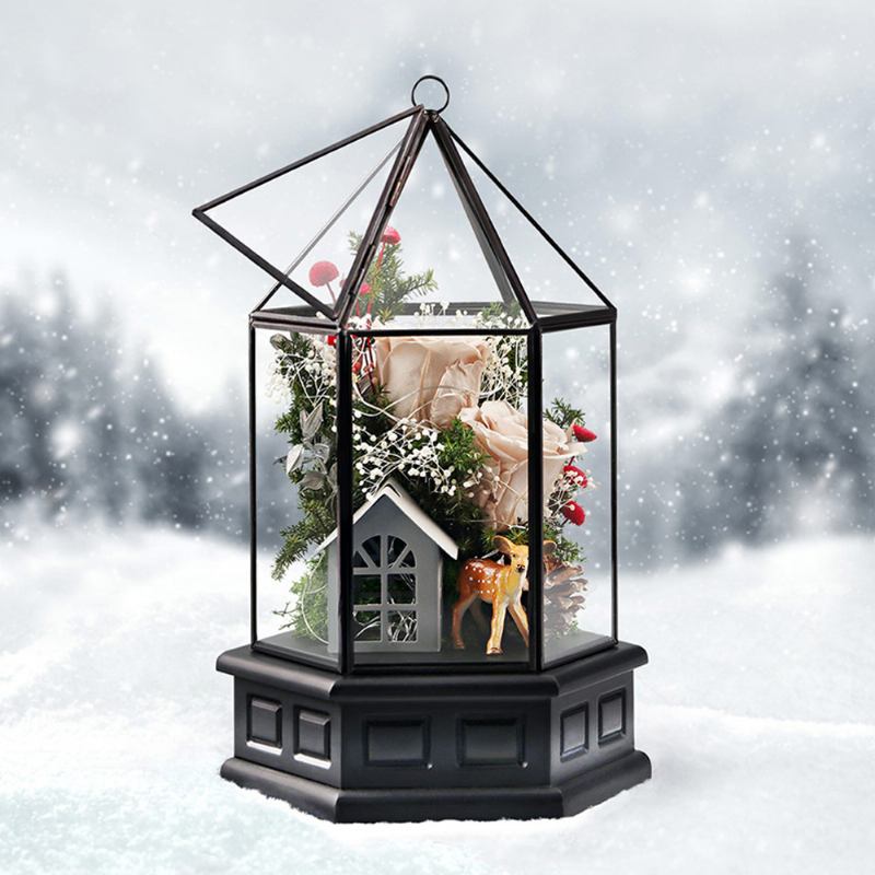 Immortal Flower Rose With Warm Night Light Eternal House Box Δώρου Δημιουργικό Δώρο Για Την Ημέρα Του Αγίου Βαλεντίνου Χριστουγεννιάτικα Γενέθλια