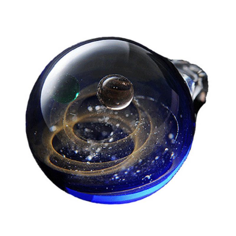 Κολιέ Cosmic Starry Glass Ball For Couple Gold And Silver Powder Πολυεπίπεδη Εικόνα Ανθεκτικό Στη Θερμότητα Δώρο Για Την Ημέρα Του Αγίου Βαλεντίνου Από Φυσικό Γυαλί