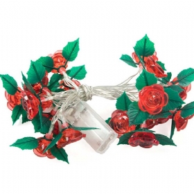 Led Rose Flower String Lights Χάλκινο Σύρμα Με Μπαταρία Φώτα Ρομαντικό Ροζ Φωτιστικό Για Πάρτι Γενεθλίων Σπιτιών Γάμου Διακοσμήσεις Εσωτερικού Εξωτερικού Χώρου