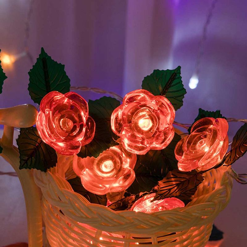 Led Rose Flower String Lights Χάλκινο Σύρμα Με Μπαταρία Φώτα Ρομαντικό Ροζ Φωτιστικό Για Πάρτι Γενεθλίων Σπιτιών Γάμου Διακοσμήσεις Εσωτερικού Εξωτερικού Χώρου