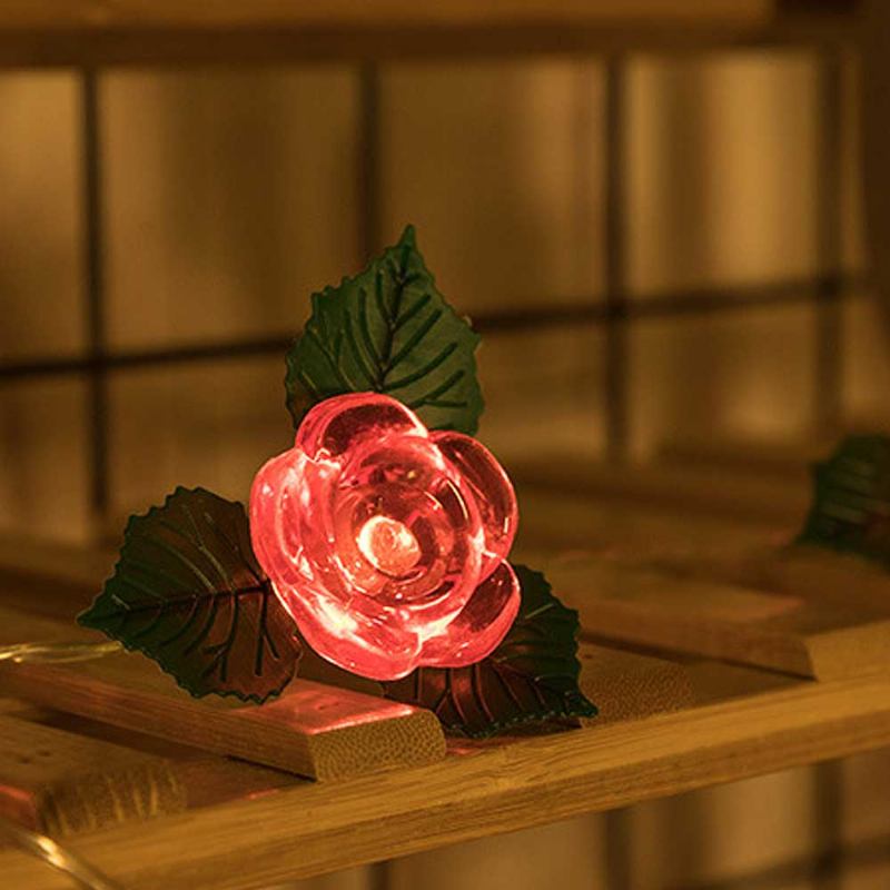 Led Rose Flower String Lights Χάλκινο Σύρμα Με Μπαταρία Φώτα Ρομαντικό Ροζ Φωτιστικό Για Πάρτι Γενεθλίων Σπιτιών Γάμου Διακοσμήσεις Εσωτερικού Εξωτερικού Χώρου