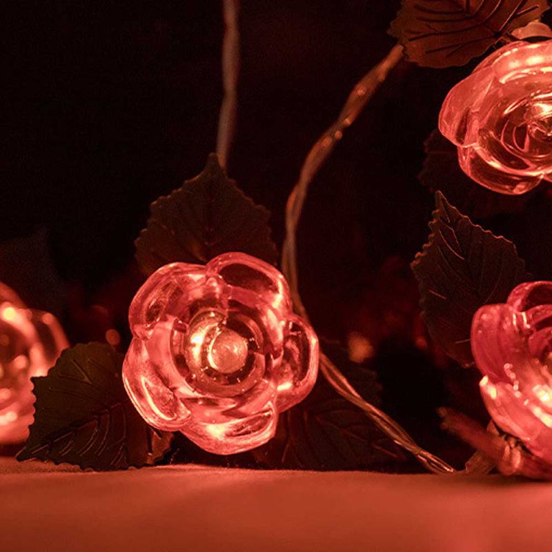 Led Rose Flower String Lights Χάλκινο Σύρμα Με Μπαταρία Φώτα Ρομαντικό Ροζ Φωτιστικό Για Πάρτι Γενεθλίων Σπιτιών Γάμου Διακοσμήσεις Εσωτερικού Εξωτερικού Χώρου