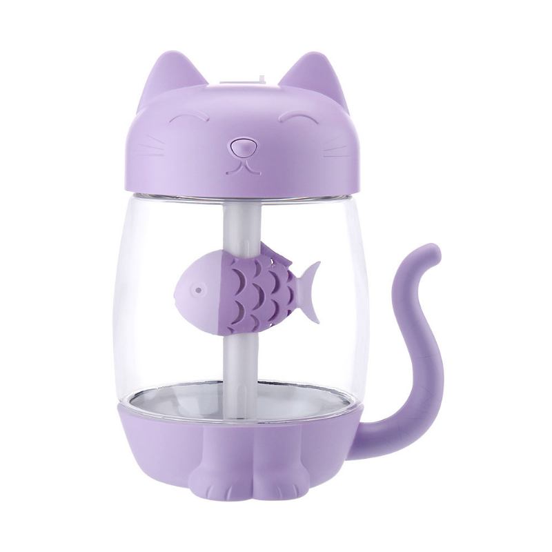 Mini Humidifiers For Bedroom Kitten Humidifier For Air Multifunctional Usb With Fan Light Mute Humidification