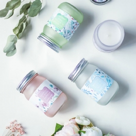 Scented Candles - Cherry Blossom Laurel Mint Fragrance With Beautiful Floral Jar Υπέροχο Δώρο Για Κυρίες