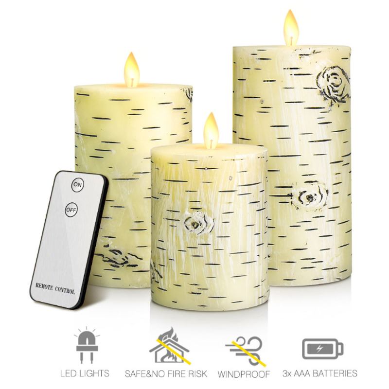 Σετ Τριών Τεμαχίων Swing Led Flame Electronic Candle Remote Control Home Night Light Romantic Marriage