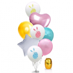 Cartoon Rabbit Printing Latex Μπαλόνια Για Πάρτι Γενεθλίων Με Κορδέλα Για Φεστιβάλ Πασχαλινή Διακόσμηση Μονό Ή Διπλό Ματσάκι