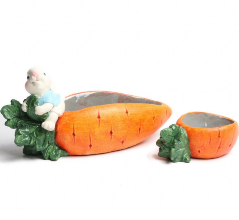 Emulation Carrot Bunny Cement Handicraft Simulation Ornaments For Garden Courtyard Καθιστικό Μπαλκόνι Γραφείο